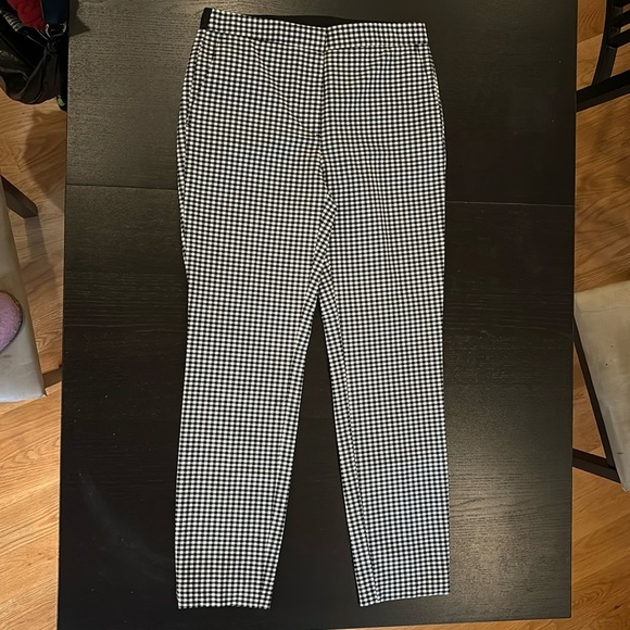 ZARA check pants front pockets elastic waist at back faux pockets at back size M - Picture 3 of 13